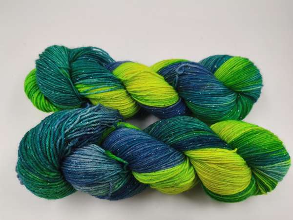 Silber Merino  -  BLAUGRÜNES YELLOW