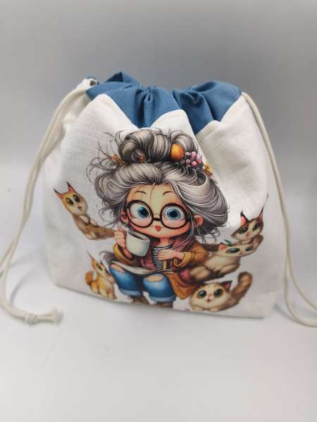 Projektasche mit Kordelzug   *  KATZEN OMA