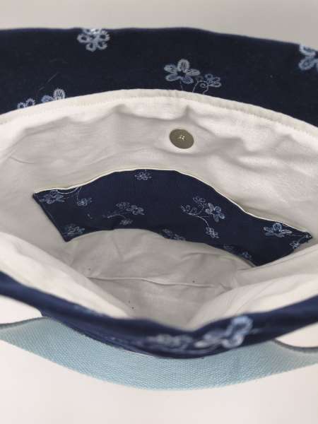 Handle Bag Projekt Tasche Gr. M     *** BESTICKTE BLUMEN ( Feincord )